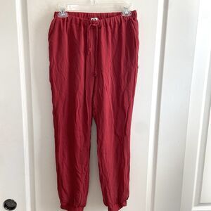 Haute Hippie Silk Joggers Pants Red Size XS